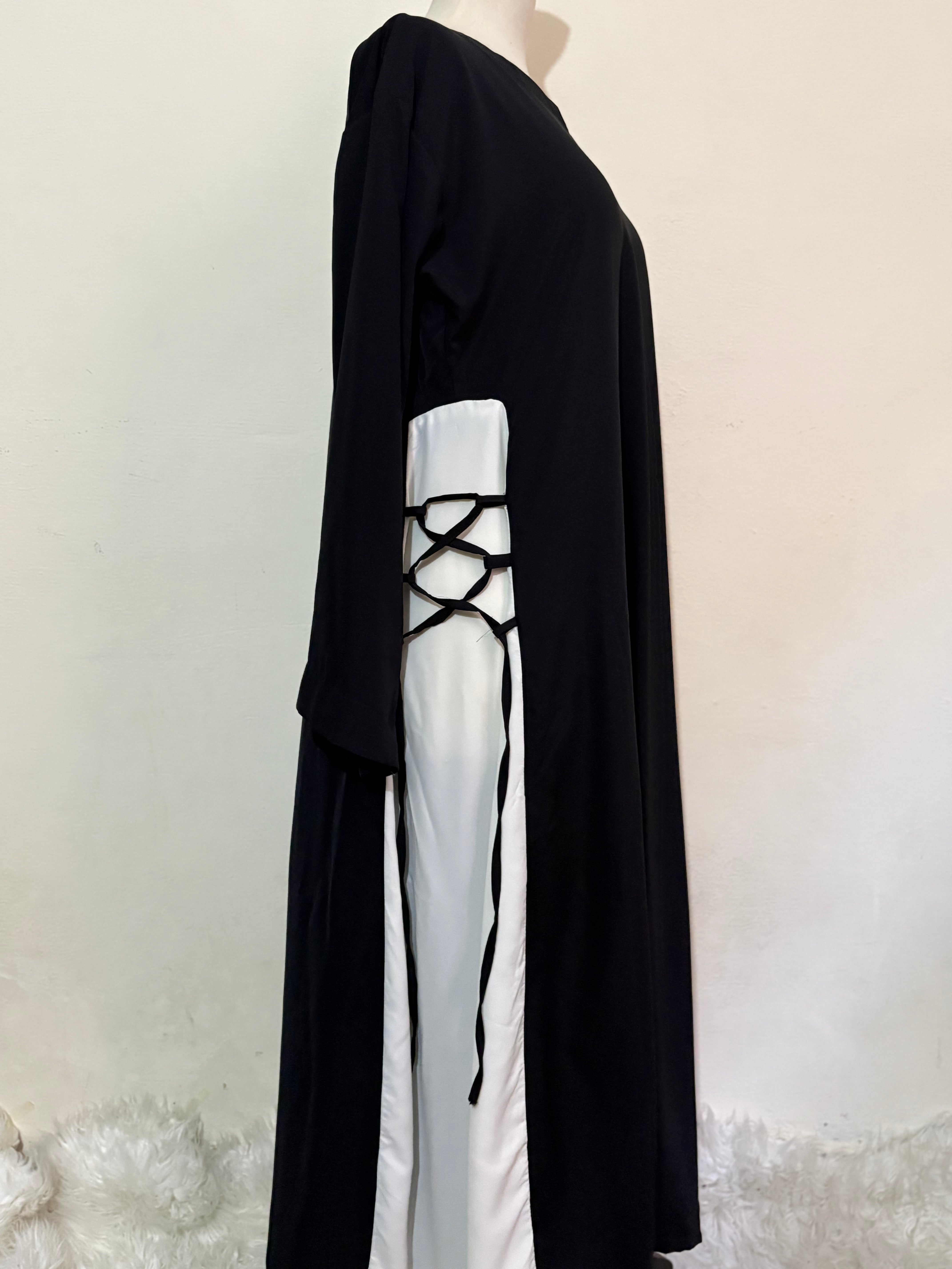 Side Cut Abayas  Black