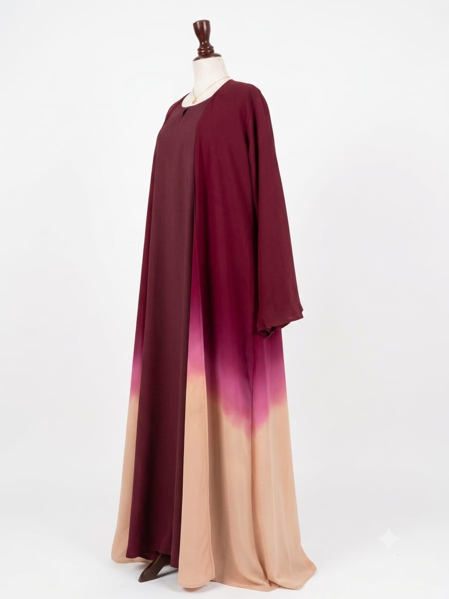 Dual-Tone Open Abaya