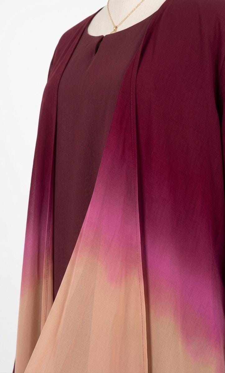 Dual-Tone Open Abaya